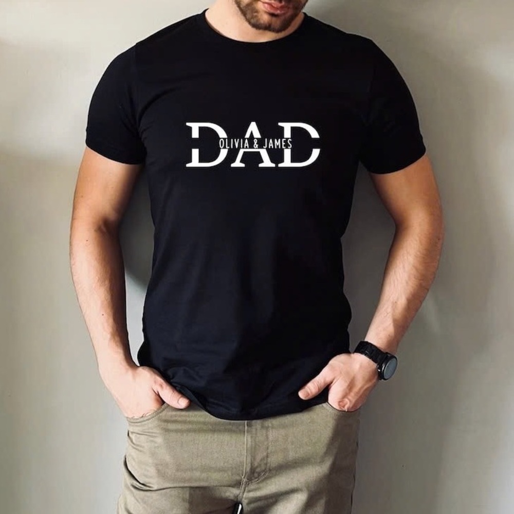 Custom Dad shirt with kid names, father”a day gift, New Dad Tshirt, Custom kids